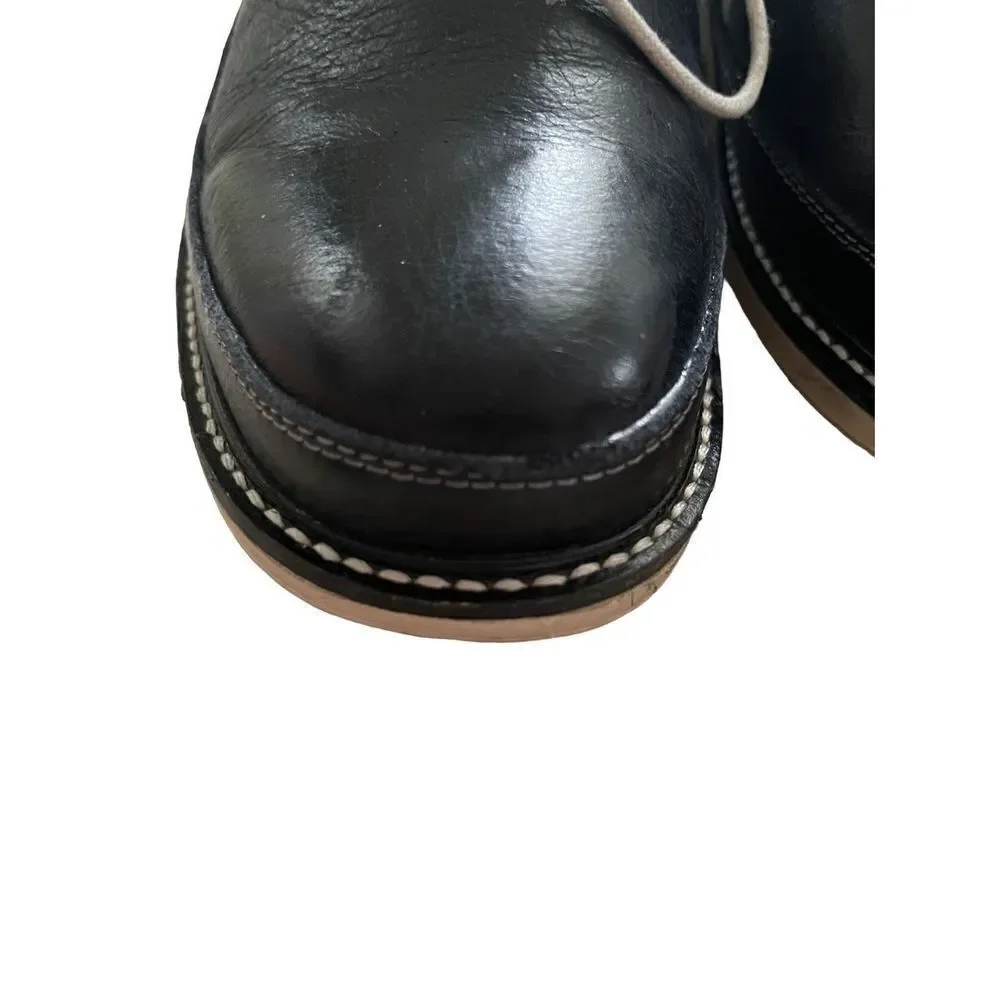 Gravity Defyer Mens Black Oxford Lace Up Leather Round Toe Casual Shoes Size 9.5